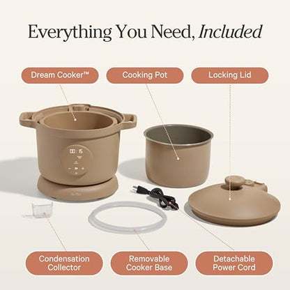 Our Place Dream Cooker | 6 Qt Ceramic Nonstick Multicooker & Pressure Cooker with Touchscreen Controls & Auto Steam Release | 4 Modes: Pressure Cook, Sauté/Sear, Slow Cook & Warm | Steam