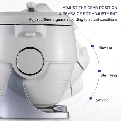 1000W 110V Automatic Cooking Machine - 6L Auto Stir Fry Wok Fried Rice Cooking Machine Electric Induction with Smart Touch 360° Rotating 3D All-round Heating for Stir Frying, Stewing, Cooking