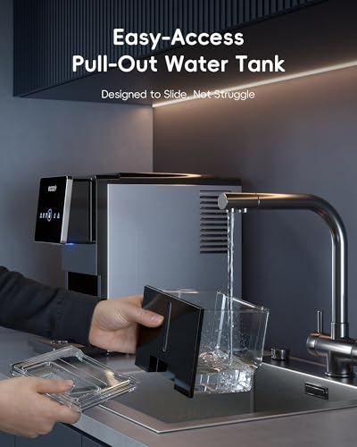 ecozy Nugget Ice Makers Countertop 40lbs Per Day, Touchless Ice Dispenser