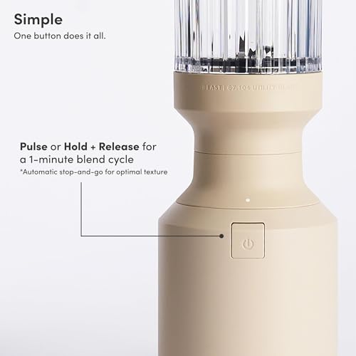 The Beast Mini Blender Plus | Mini Countertop Kitchen Blender | Blend Smoothies and Shakes, Dressings, Sauces, Dips | Extra Vessels, Straw Cap and Straws Included | 600W (Sand)