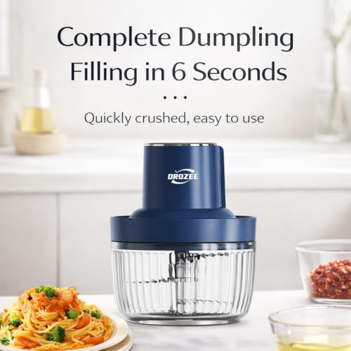 OROZEE Deluxe Food Processor, Electric Food Chopper with 1.8L (8 Cup) Capacity Glass Bowl Powerful 300W Meat Grinder Vegetable Chopper (middle)