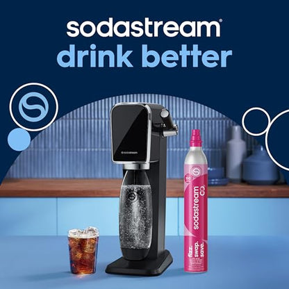 SodaStream - ART Sparkling Water Maker | STARTER KIT | CQC CO2 system | Includes 1x CO2 Cylinder, 1x32 & 1x16 Fl Oz Dishwasher Safe Bottles | Combine with Pepsi Flavors | Black