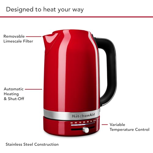 KitchenAid 1.7 Liter Electric Kettle, KEK1701, Empire Red