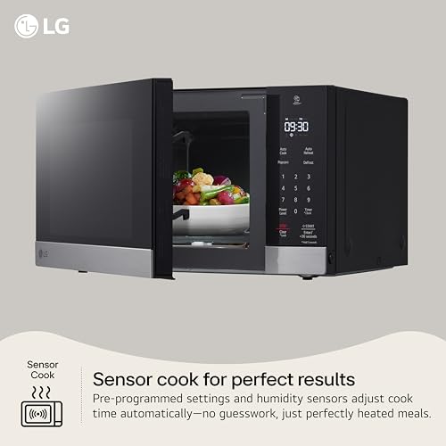 LG Countertop Microwave, 0.9 cu. ft., Stainless Steel, 18.75x14x10.69 Inch, Smart Inverter, NeoChef, 1000 Watts