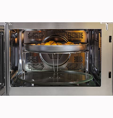 GE 4-in-1 Countertop Microwave Oven, 1.0 Cu Ft, 1050W Convection Microwave with Air Fry & Broil, Compact and Quiet, Stainless Steel, Ideal for Apartments, Dorms & Offices, GCST10A1WSS