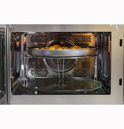 GE 4-in-1 Countertop Microwave Oven, 1.0 Cu Ft, 1050W Convection Microwave with Air Fry & Broil, Compact and Quiet, Stainless Steel, Ideal for Apartments, Dorms & Offices, GCST10A1WSS
