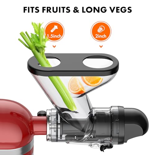 Masticating Juicer Attachment for KitchenAid Stand Mixer, Cold Press Juicer Machine, Slow Masticating Juicer Attachment with Dual Feed Chute, For KitchenAid Mixer Attachments by Gvode
