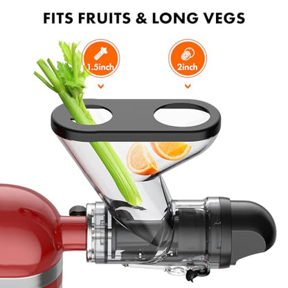 Masticating Juicer Attachment for KitchenAid Stand Mixer, Cold Press Juicer Machine, Slow Masticating Juicer Attachment with Dual Feed Chute, For KitchenAid Mixer Attachments by Gvode