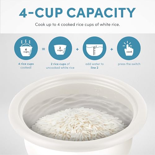 AROMA® Mini Rice Cooker, 2-Cup (Uncooked) / 4-Cup (Cooked), Grain Cooker, Soup Maker, Oatmeal Cooker, Auto Keep Warm, 1 Qt, Light Green