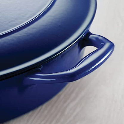 Tramontina Bestow Enameled Cast Iron Braiser Pan with Lid, 4-quart, Blue