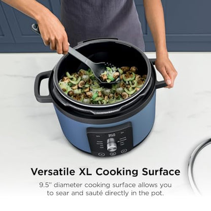 Ninja HyperHeat 9-in-1 Electric Pressure Cooker | 6.5 Qt Multi Cooker with Sear/Sauté, Slow Cooker, Rice Cooker, Sous Vide | 1200W | Fast Cooking, PFAS-Free Pot | Blue Macaron | PC201