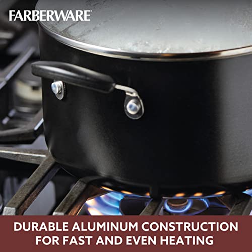 Farberware Smart Control Nonstick Cookware Pots and Pans Set, 14 Piece, Black