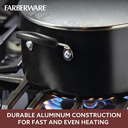 Farberware Smart Control Nonstick Cookware Pots and Pans Set, 14 Piece, Black