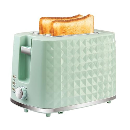 Seydere Toaster 2 Slices, Toasters Wide Slot, Bread Toaster with Cancel, Bagel, Defrost Function, Bagel Toasters with Removable Tray & 6 Temperature Settings, Green