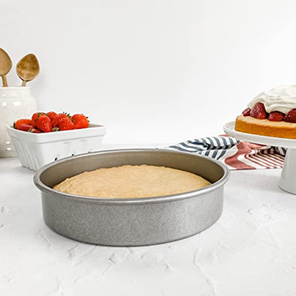 USA Pan Bakeware Aluminzed Steel 5-Piece Set Half, Cookie Sheet, Loaf, Square, Round Cake Pan