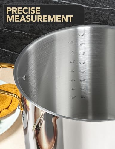 MICHELANGELO Stainless Steel Stock Pot with Lid - 12 Quart Soup Pot with Ergonomic Handle, Large Cooking Pots for StewSoup, Suitable for All Stoves