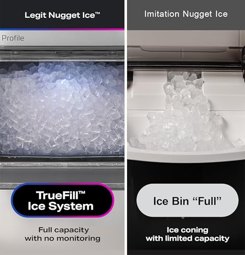 GE Profile Opal 2.0 XL with 1 Gallon Tank, Chewable Crunchable Countertop Nugget Ice Maker, Scoop included, 38 lbs in 24 hours, Pellet Ice Machine with WiFi & Smart Connected, Stainless Steel
