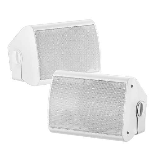 STUDIOFINIX 6.5 Inch 400W Outdoor Speakers Wired Waterproof Passive, Wall Mount Speakers for Patio Home Garage Pool (White)