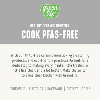 GreenLife Rice Cooker with Removable PFAS-Free Ceramic Nonstick Pot, 3-Cups Uncooked/6-Cups Cooked, Grains & Oatmeal Multicooker, Compact One-Switch Design, Auto Keep Warm, Easy Clean, White