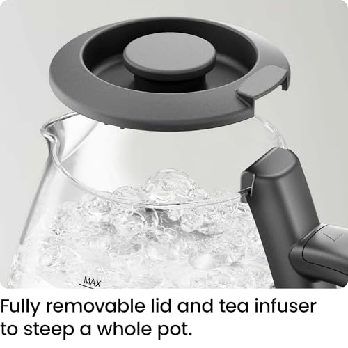 Chefman Electric Kettle with Tea Infuser, Compact 1L (4 Cups), 1500W, Removable Lid for Easy Cleaning, Boil-Dry Protection, Stainless Steel Filter, BPA Free, Auto Shut Off, Small Electric Tea Kettle