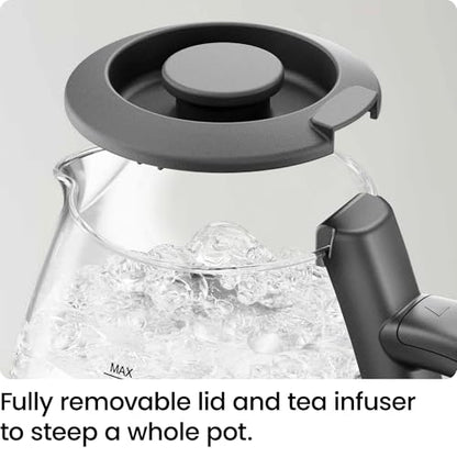 Chefman Electric Kettle with Tea Infuser, Compact 1L (4 Cups), 1500W, Removable Lid for Easy Cleaning, Boil-Dry Protection, Stainless Steel Filter, BPA Free, Auto Shut Off, Small Electric Tea Kettle