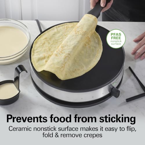 Hamilton Beach Electric Crepe Maker With 13” Ceramic Nonstick Griddle