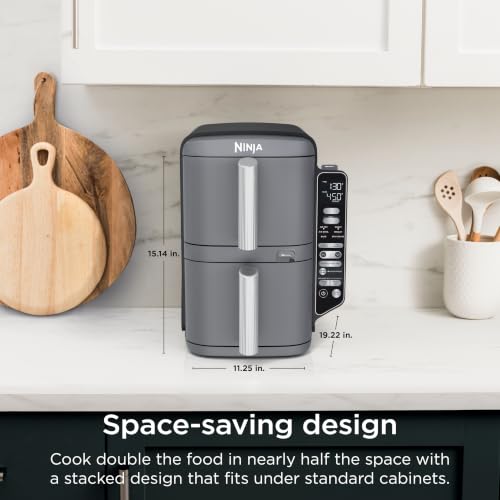 Ninja DoubleStack XL Smart Air Fryer, 10 Qt, 6-in-1, Grey, SL451