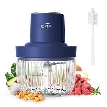 OROZEE Deluxe Food Processor, Electric Food Chopper with 1.8L (8 Cup) Capacity Glass Bowl Powerful 300W Meat Grinder Vegetable Chopper (middle)