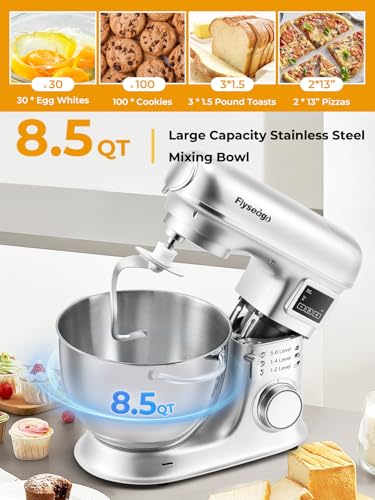 Flyseago Stand Mixer 8-IN-1 8.5Qt 2000W 6 Speed Multifunction Fermentation
