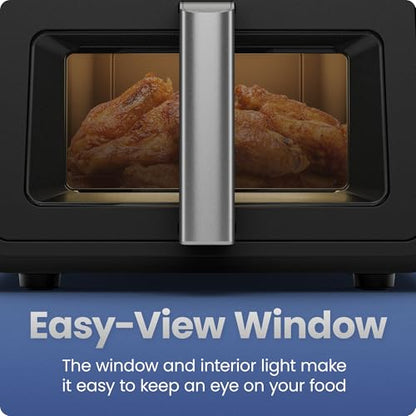 Chefman Air Fryer 9 Qt | TurboFry 7-in-1 High-Powered 450°F Cooking for Crispier and Even Results | XL Basket with Viewing Window | Air Fry, Bake, Broil, Reheat, Dehydrate, Defrost, Keep Warm