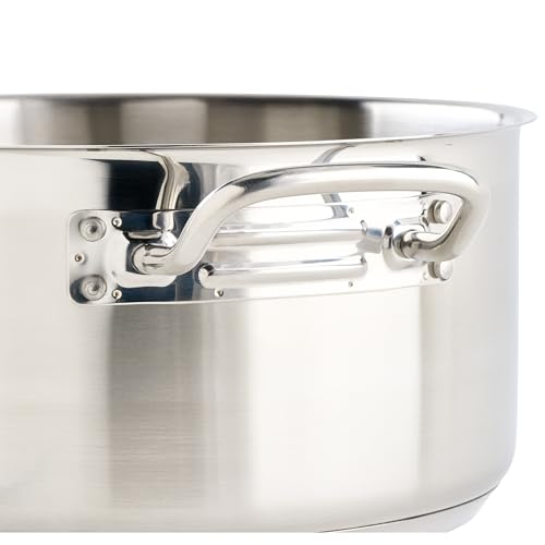 Winco Commercial-Grade Stainless Steel Brazier with Lid, 8 Quart