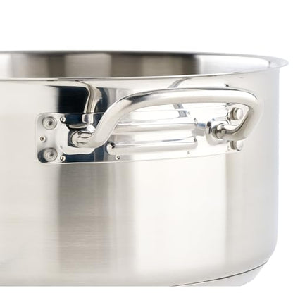 Winco Commercial-Grade Stainless Steel Brazier with Lid, 8 Quart