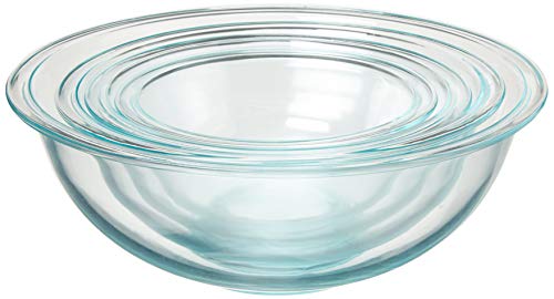 Pyrex Smart Essentials Glass Bowls with Plastic Lids, 8-Piece Set