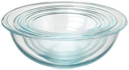 Pyrex Smart Essentials Glass Bowls with Plastic Lids, 8-Piece Set