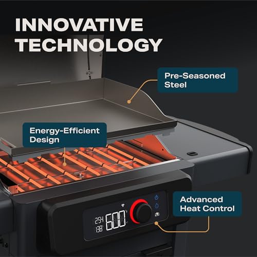 Current® Model G Griddle, Smart Electric Outdoor Flat Top BBQ Grill with 200°F to 600°F Range for Searing & Roasting, Digital Precision, Apartment-Friendly & Weather-Resistant, Slate