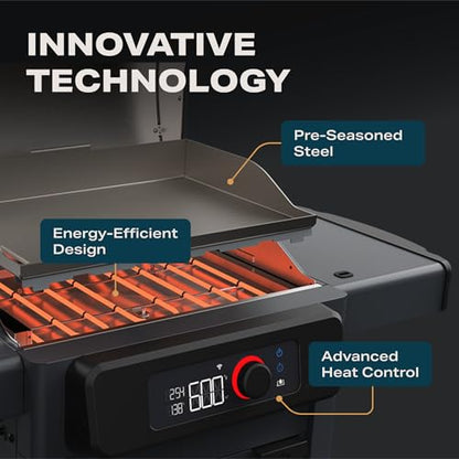 Current® Model G Griddle, Smart Electric Outdoor Flat Top BBQ Grill with 200°F to 600°F Range for Searing & Roasting, Digital Precision, Apartment-Friendly & Weather-Resistant, Slate