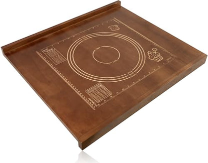 24" x 20" Wooden Pastry Board with Lip - Large Dough Board for Kneading, Rolling, & Baking, Wood Bread Board for Countertop, Cutting Board, Perfect Pastry Baking Board for Kitchen