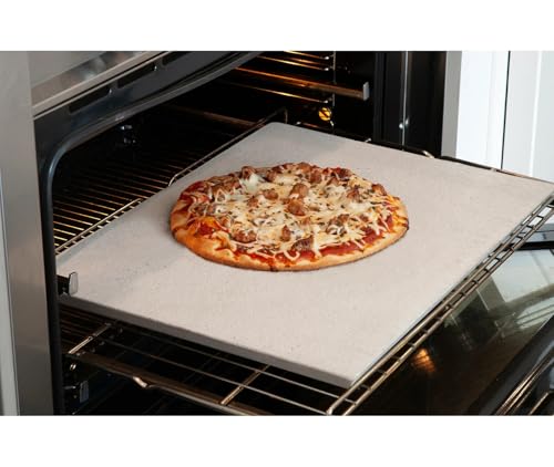 FibraMent-D Premium 17-1/2" x 13-7/8" x 3/4" Rectangle Pizza Stone, Perfect for Home Ovens - Commercial Grade Delivering Superior Heat Retention and Even Cooking - Ranked 'BEST OVERALL PIZZA STONE'