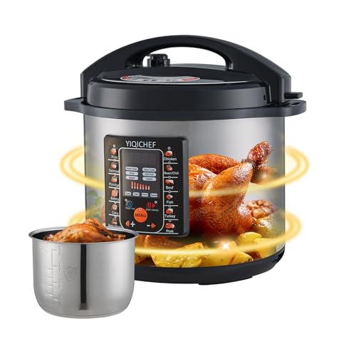 12L/12.8Qt Commercial Electric Pressure Cooker, Digital Control, 304 Stainless steel Inner Pot, Serve for 15-25 people, 1600W/120V with US PLUG, suitable to small restaurant, Canteen, Hotel