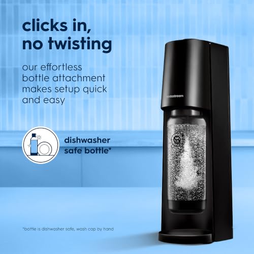 Sodastream Classic |Soda Machine and Sparkling Water Maker Kit (Black) With 60L CO2 Canister and Carbonating Bottle