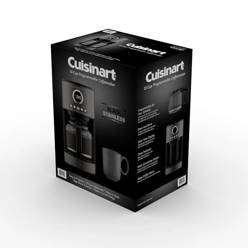Cuisinart Stainless Steel 12-Cup Coffee Machine, Black Stainless Steel DCC-1220BKS