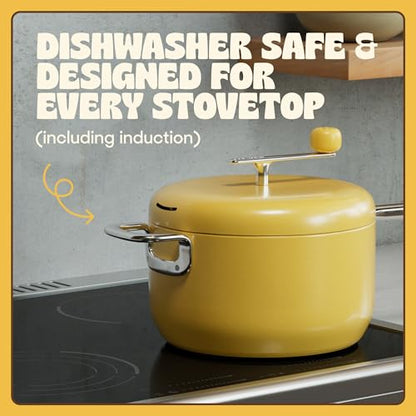 Popsmith Popcorn Popper in Cream - 6 Quart Stovetop Popcorn Machine - Stainless Steel Popcorn Maker Compatible with All Stovetops