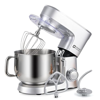 Kitchen in the box Stand Mixer 8.5 QT, 900 Watt Heavy Dough Mixer Silver