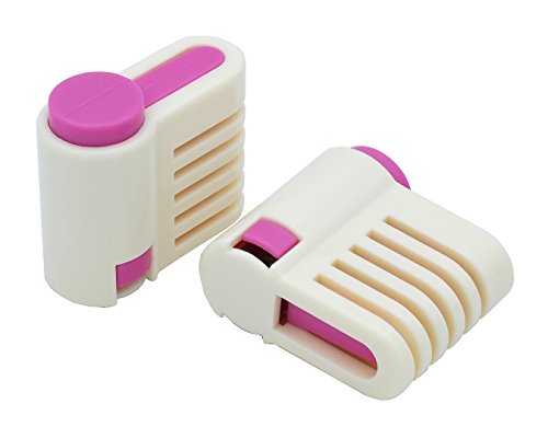 Yorwe 2PCS DIY Cake Slicer, Stratification Auxiliary, Bread Slice, Toast Cut, 5 Layers Leveler Slicer, Kitchen Fixator Tool (2, Rose Red)