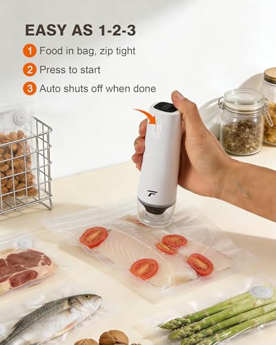 Vacuum sealer for food, Handheld Vacuum Sealer with 30 Reusable Bags