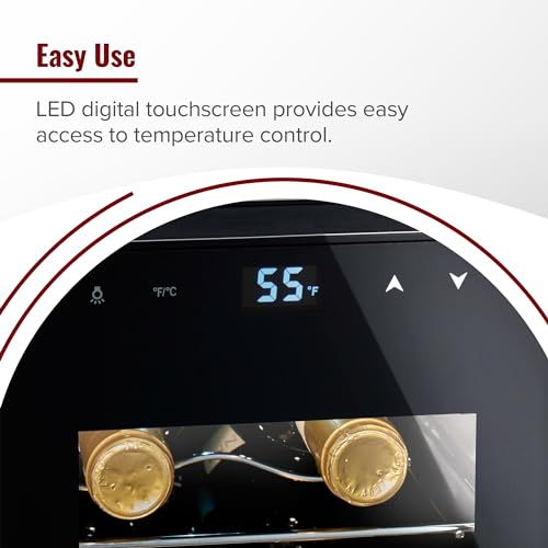 Wine Enthusiast 6-Bottle Countertop Wine Cooler – Compact Mini Fridge for Kitchen or Bedroom with 3 Shelves, Energy-Efficient Cooling, Adjustable Digital Temperature Control