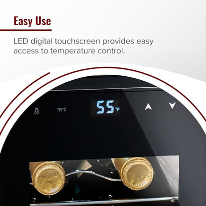 Wine Enthusiast 6-Bottle Countertop Wine Cooler – Compact Mini Fridge for Kitchen or Bedroom with 3 Shelves, Energy-Efficient Cooling, Adjustable Digital Temperature Control