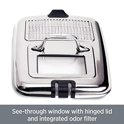 All-Clad Electric Deep Fryer with Basket and Lid, Stainless Steel Deep Fryer for Home Use, 1700W, Dishwasher Safe