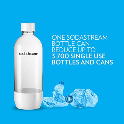 sodastream Dishwasher Safe 1L Classic DWS Carbonating Bottle White (twinpack), Pack of 2