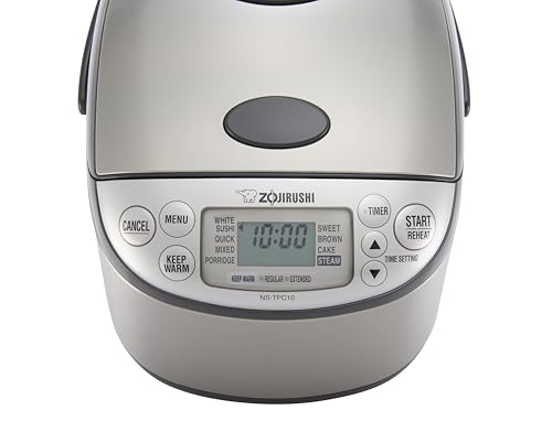 Zojirushi NS-TPC10XT Micom Rice Cooker & Warmer (with PFAS-Free Nonstick), 5.5-Cup, Stainless Brown